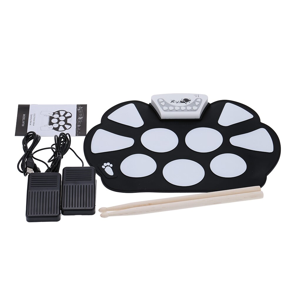 Draagbare Roll up Electronic Drum Pad Kit Silicon Drum Pad Opvouwbaar met Drumstokken Slaginstrumenten