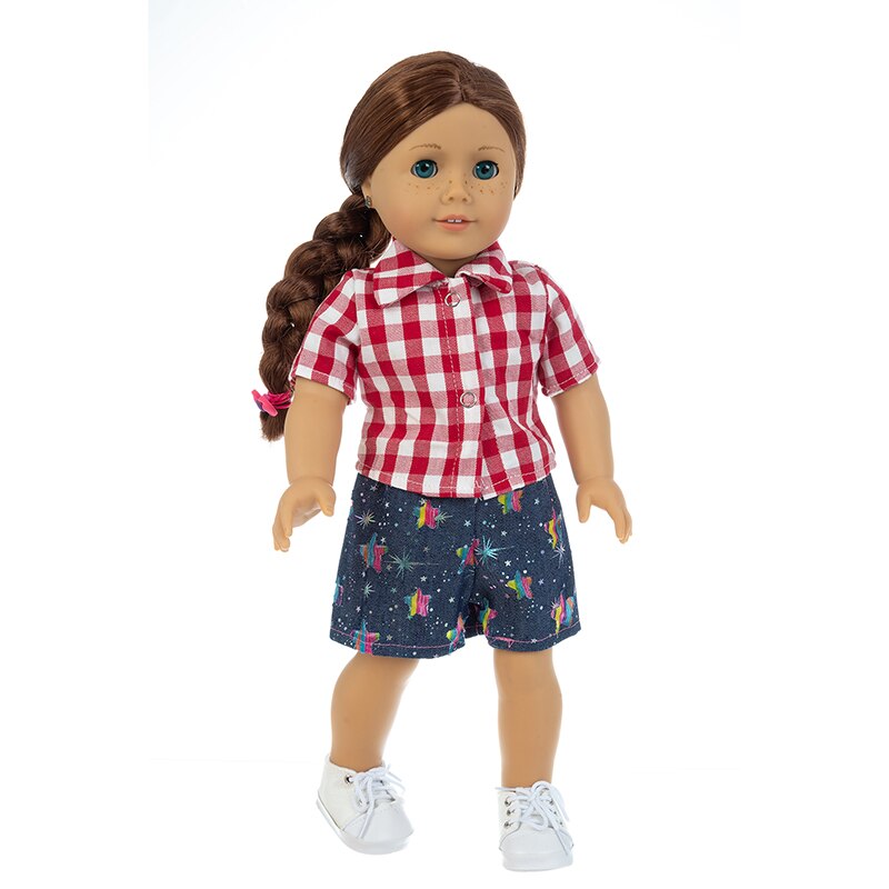 Ajustement 18 pouces 43cm né bébé américain poupée vêtements fille poupée couleur jaune pyjama jarretelle costume accessoires pour bébé: Q-107