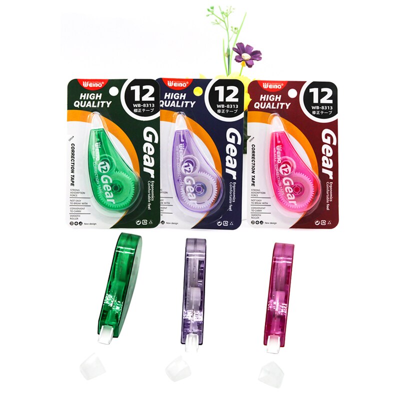 12 unids/pack lindo blanco cinta correcta es cinta Corrector cinta de corrección promocional y la Oficina de la escuela suministros