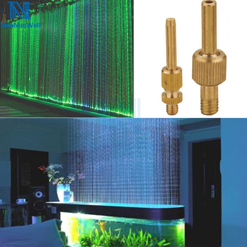 Nuonuowell 10 pcs-pack vand gardin dyse m6/m8/m10/m12 messing mikro lige stråledyse 360 justerbar universal sprinkler