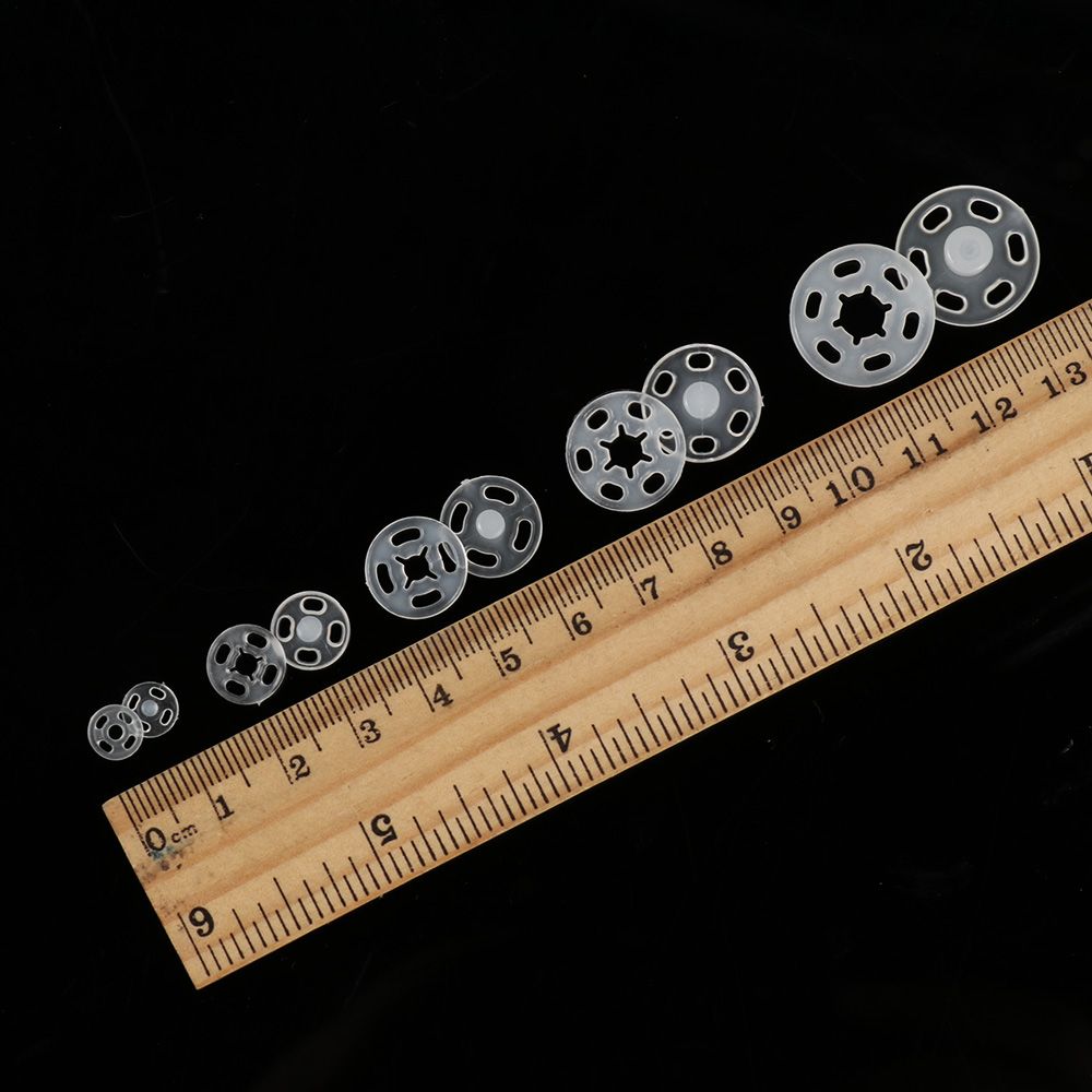 100Pcs ABS Plastic Invisible Round Snap Fasteners Press Button Transparent Flatback Stud Sewing Accessory DIY Handmade Crafts