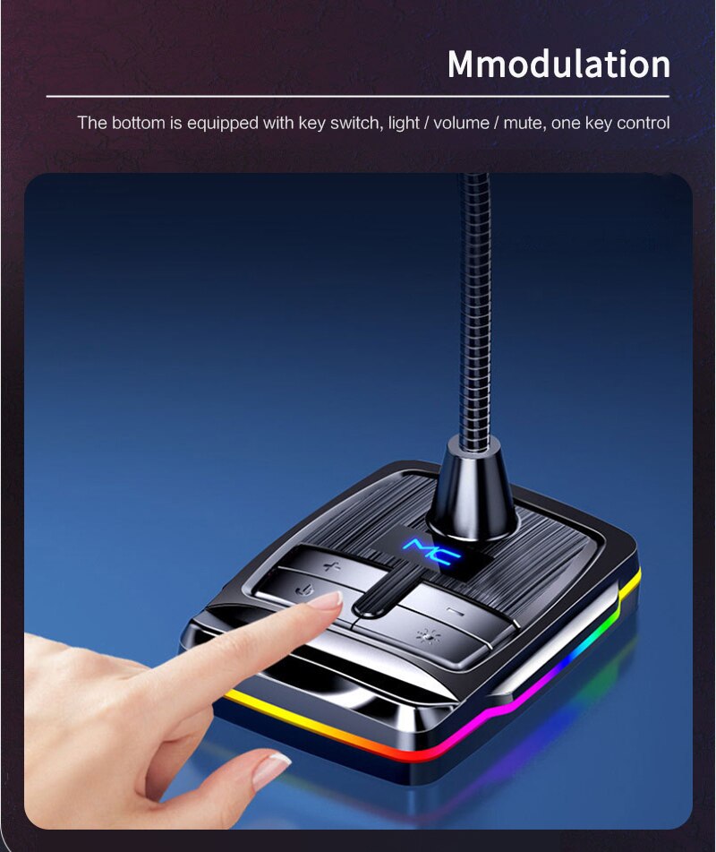 Noise Reduction Computer Microphone 360° Adjustable Pro Gaming Speech Chatting Mic 3.5mm Plug USB Wired For Computer PC Desktop