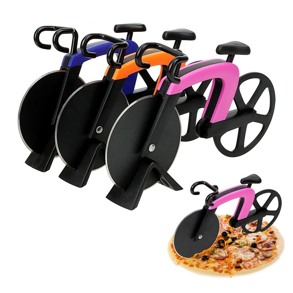 Bicycle Pizza Cutter Bike Wheel Pizza Chopper Bike Roller Pizza Slicer Pizza Cutting Knifes Kitchen Gadget