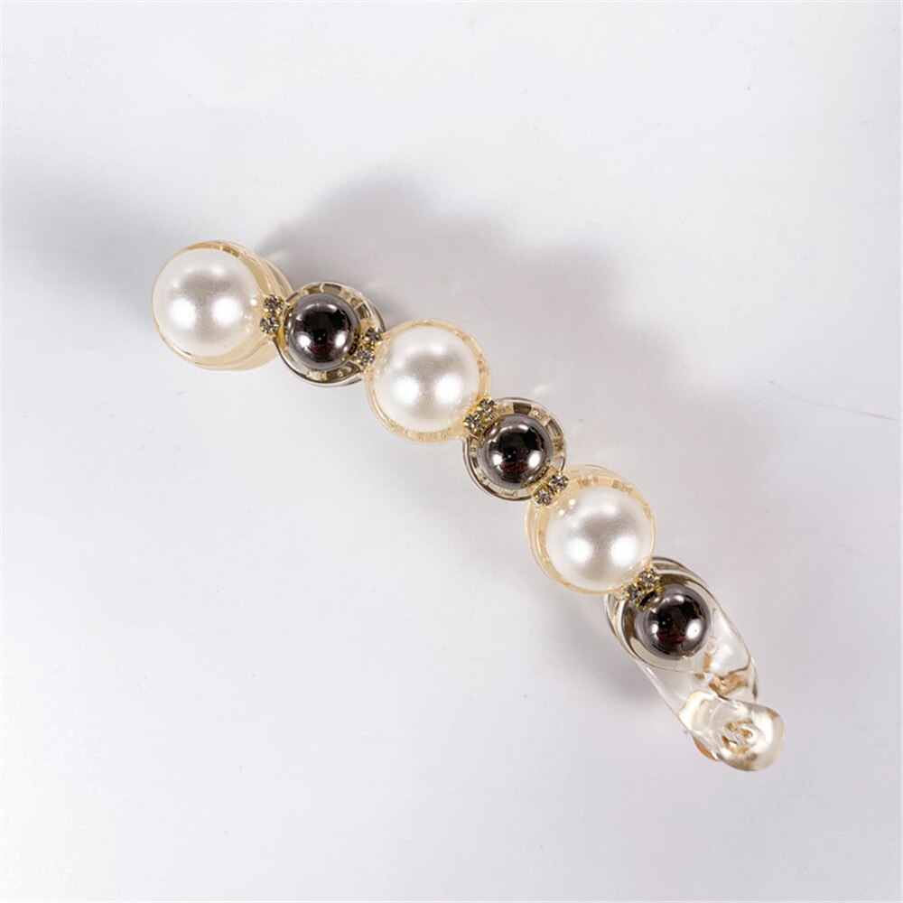 1Pc Parels Haarspelden Haar Clips Sieraden Banaan Clips Hoofddeksels Vrouwen Haarspelden Meisje Paardenstaart Haarspeldjes Haarspelden Accessoires: 1