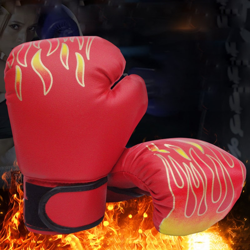 Guantes de boxeo de cuero PU para niños y adultos, guantes de entrenamiento de Kickboxing, THJ99