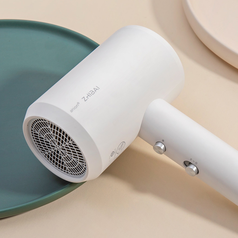 Original Xiaomi Zhibai Anion Hair Dryer Mini Portable 1800W Quick-drying Light Mi Blow Dryer Hair Tools for Travel Home Hotel: White