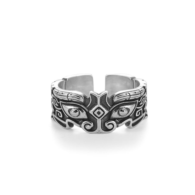 retro Pfau Frosch Ring Männer Frauen Legierung Ringe Ebene FlüGel Hüfte hüpfen Felsen Schmuck Resizable: Fluoreszierende Grün