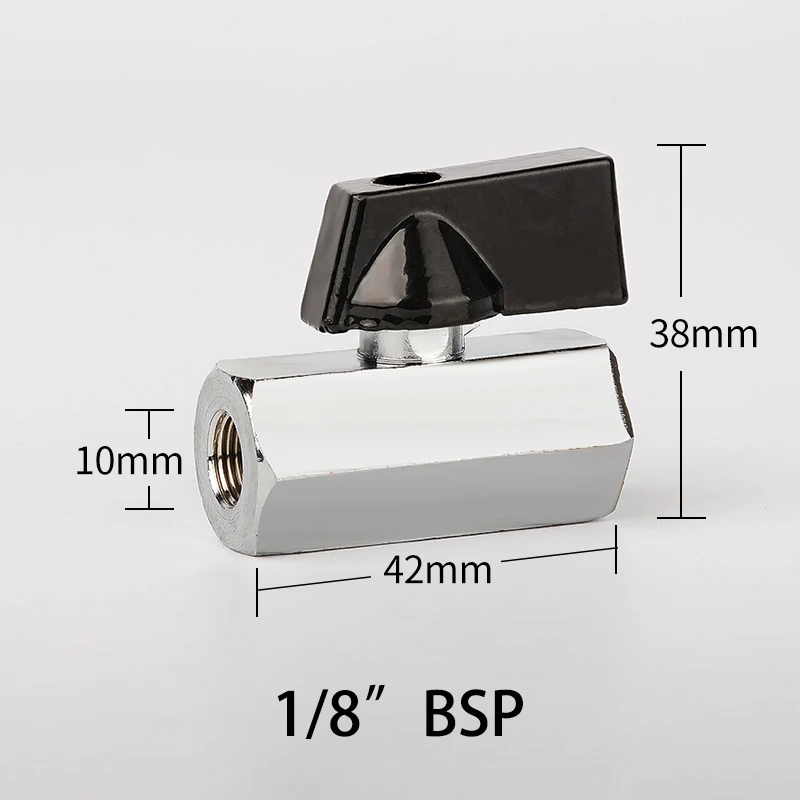 1/8" 1/4" 3/8" 1/2" Threaded Mini Brass Ball Valve BSP Male To Female Air Compressor Water Gas Oil Shut Off Valve: Brown