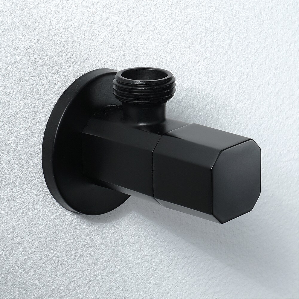 Black flash 100% brass angle valve cold Water stop valve bathroom kitchen Faucet installation accessories