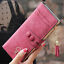 Women Leather Bifold Wallet Clutch Card Holders Purse Lady Long Handbag: Burgundy