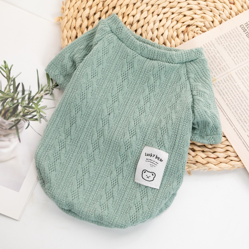 Pull ours mignon pour animal de compagnie, multicolore en option, vêtements pour chat et chien, pull doux et confortable: XS / green