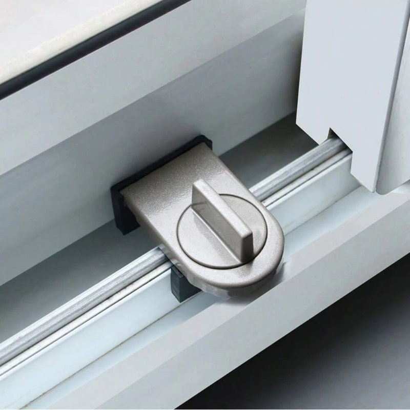Fenster-Sicherheitsschloss, Aluminiumlegierung, Schiebeschloss, Schiebetür, Diebstahlsicherung, verstellbare Schnalle, Fensterstopper, Schloss für Zuhause