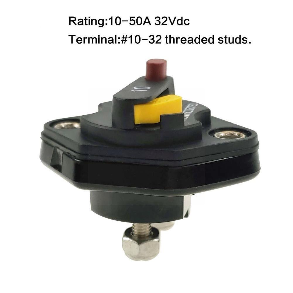 12v-32v 10a/15a/20a/30a/40a/50a Circuit Breaker Reset Fuse Inverter Manual Button With F1665 Y4g1