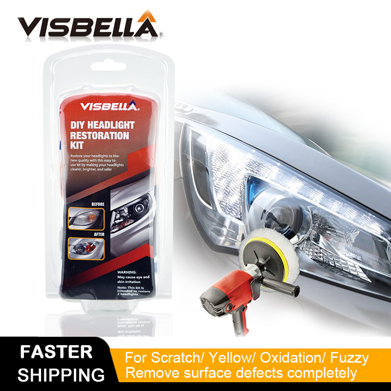 Visbella auton ajovalaisimien korjaus ajovalojen kunnostus kiillotus uusinta kirkas valkoinen toyota ajovalojen puhdistusaineiden käsityökalulle