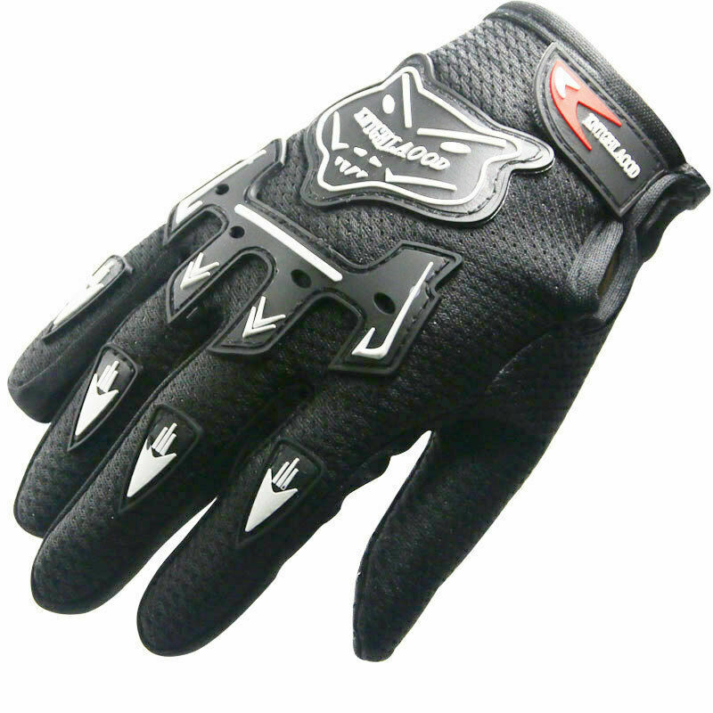 Kids Kind Junior Motorrijwiel Handschoenen Mx Motocross Pit Atv Dirtbike Quad Bike Handschoenen Volledige Vinger Handschoenen: Black