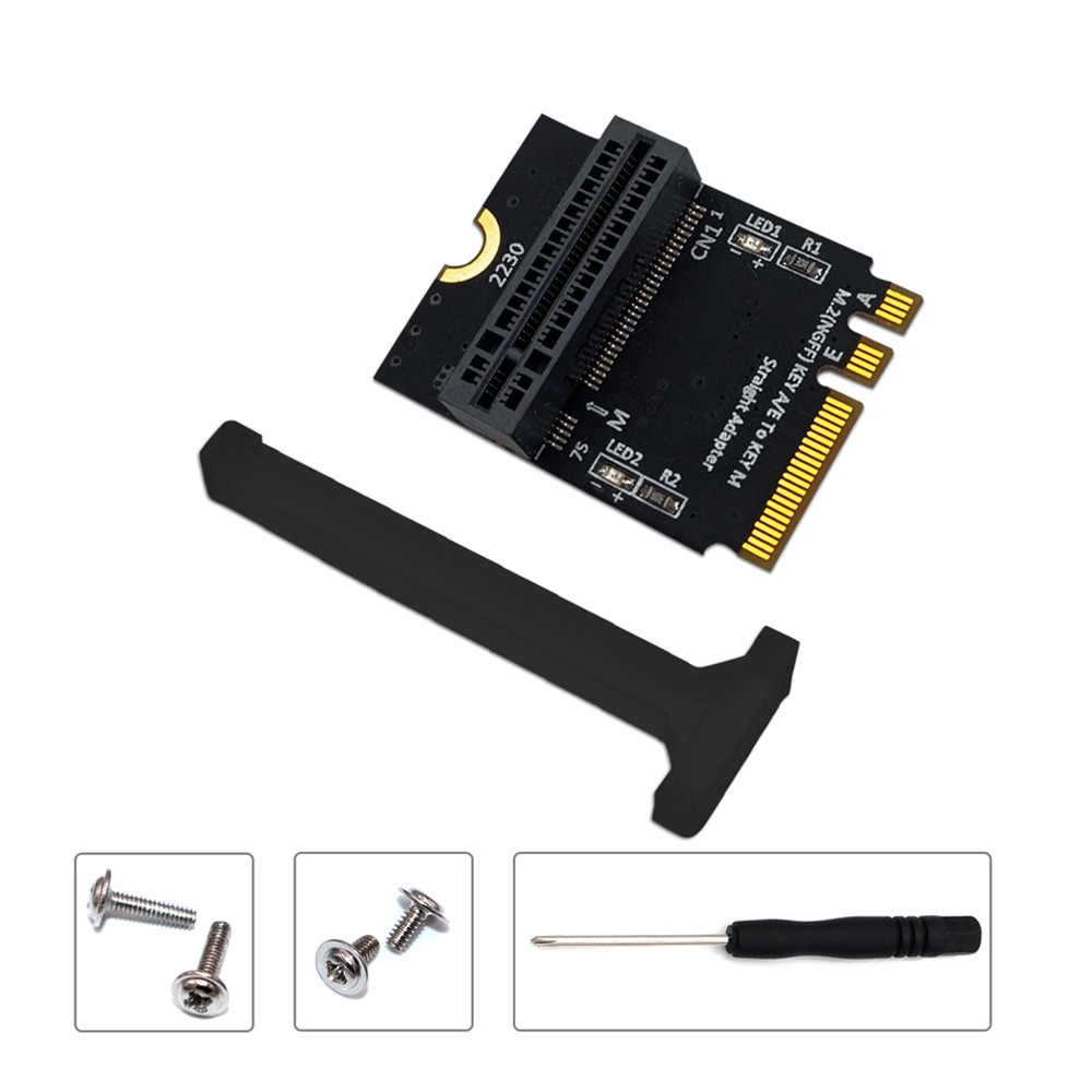 Adaptador Añadir en la tarjeta M.2 NVME SSD PCIE M2 NGFF Key M A M.2 Key A/E, instalación Vertical para tarjeta elevadora 2280 M2 NVME SSD