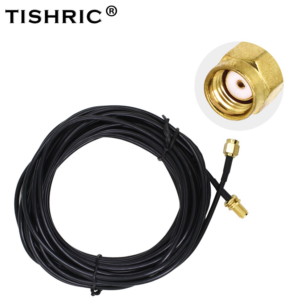 TISHRIC 9M Universal Wifi Antenna Extension Cable Male to Female RG174 RP-SMA Pure Copper Gold Plated Wi-Fi For Router Wlan