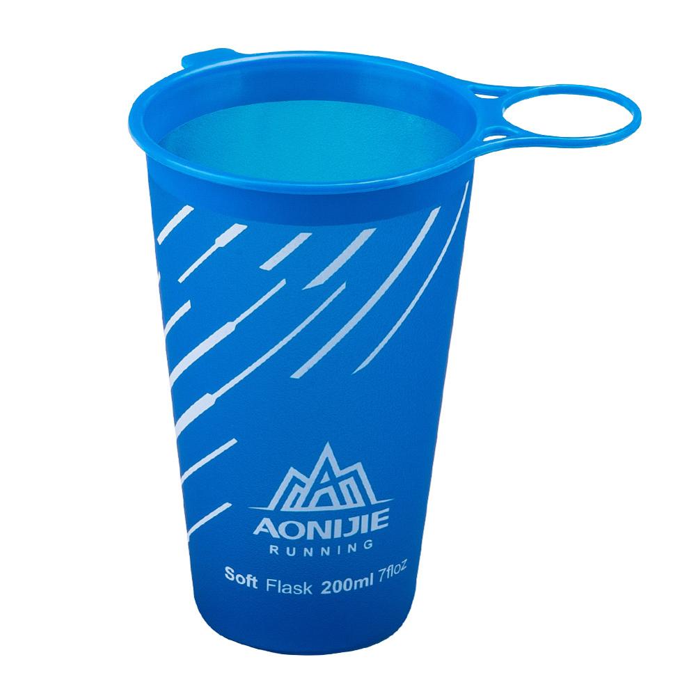 AONIJIE miękka kolba butelka wody pęcherza składane składane torby na wodę TPU darmowe bieganie plecak z systemem hydracyjnym saszetki na pas SD09/10 500ml: SD22 Blue 200ml Cup
