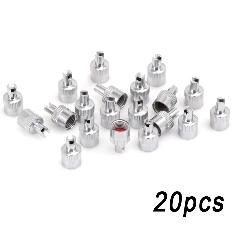 Sleufschroeven Ventieldopjes Met Core Remover Tool Moto Rcyle/Auto Moto Voertuig Universele: 20pcs