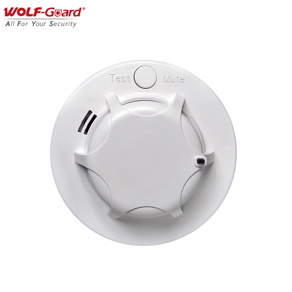 Wolf-Guard Wireless Fire Smoke Alarm Detector 85dB 433MHz Indoor High Sensitivity Stable Sensor for Home Security System