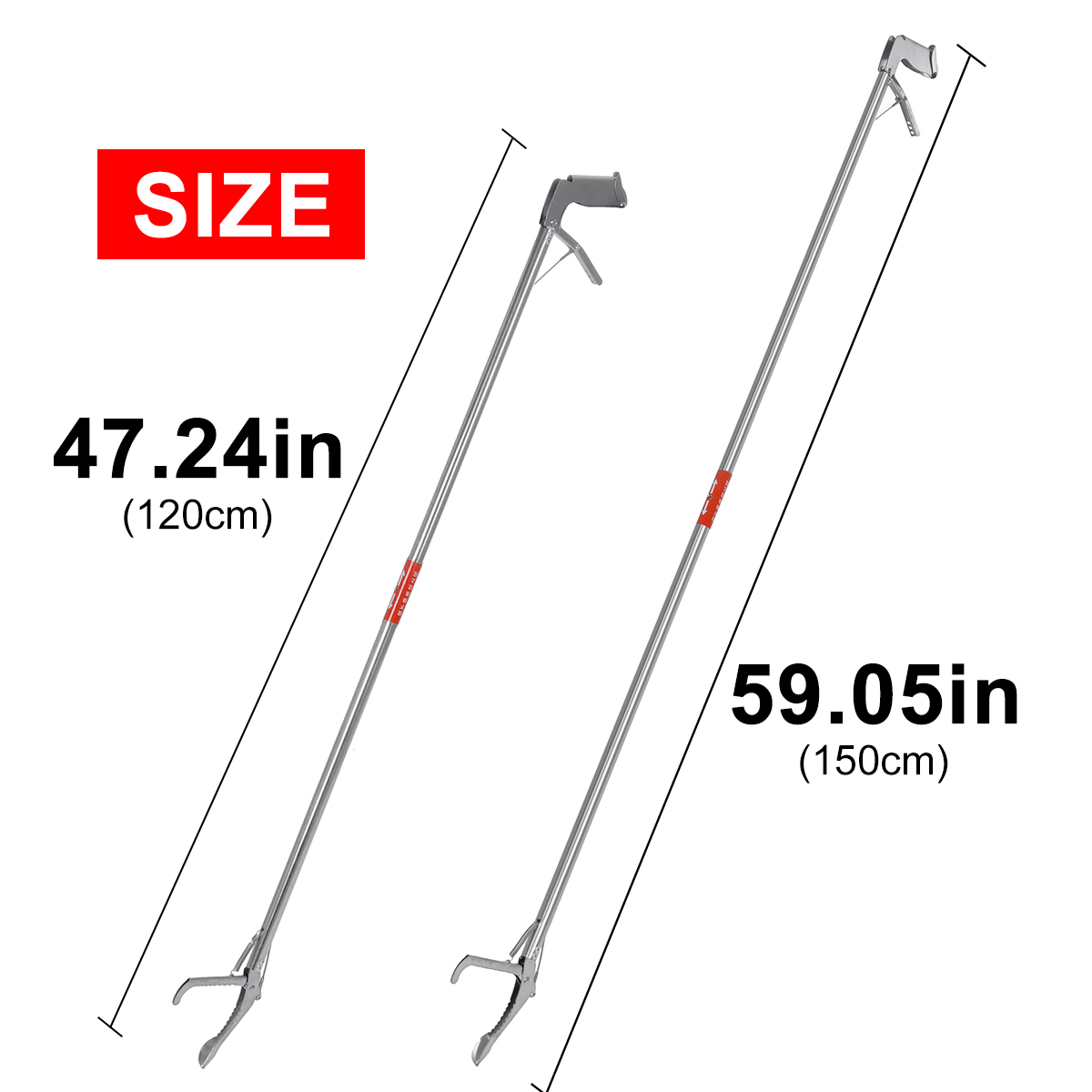 120cm/150cm Foldable Snake Tongs Stick Reptile Catcher Grabber Wide Jaw Tool Heavy Folding Reptile Snake Tongs