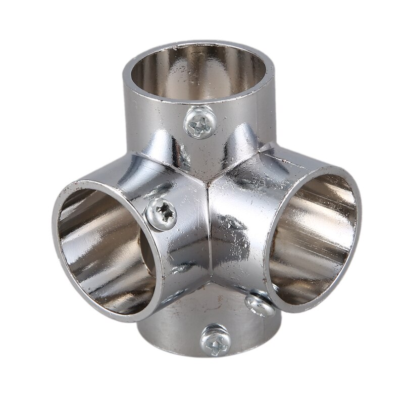 2PCS Stainless Steel Pipe Connector Zinc Alloy Bent Four-Way 25mm Round Pipe Shelf Joint