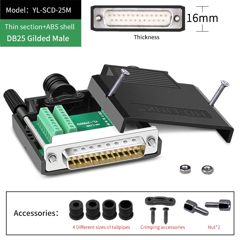 Db9 db15 db25 stik 9 15 25- ben han hun loddefri breakout stik com  rs232 seriel port d-sub terminal stik adapter: Bms