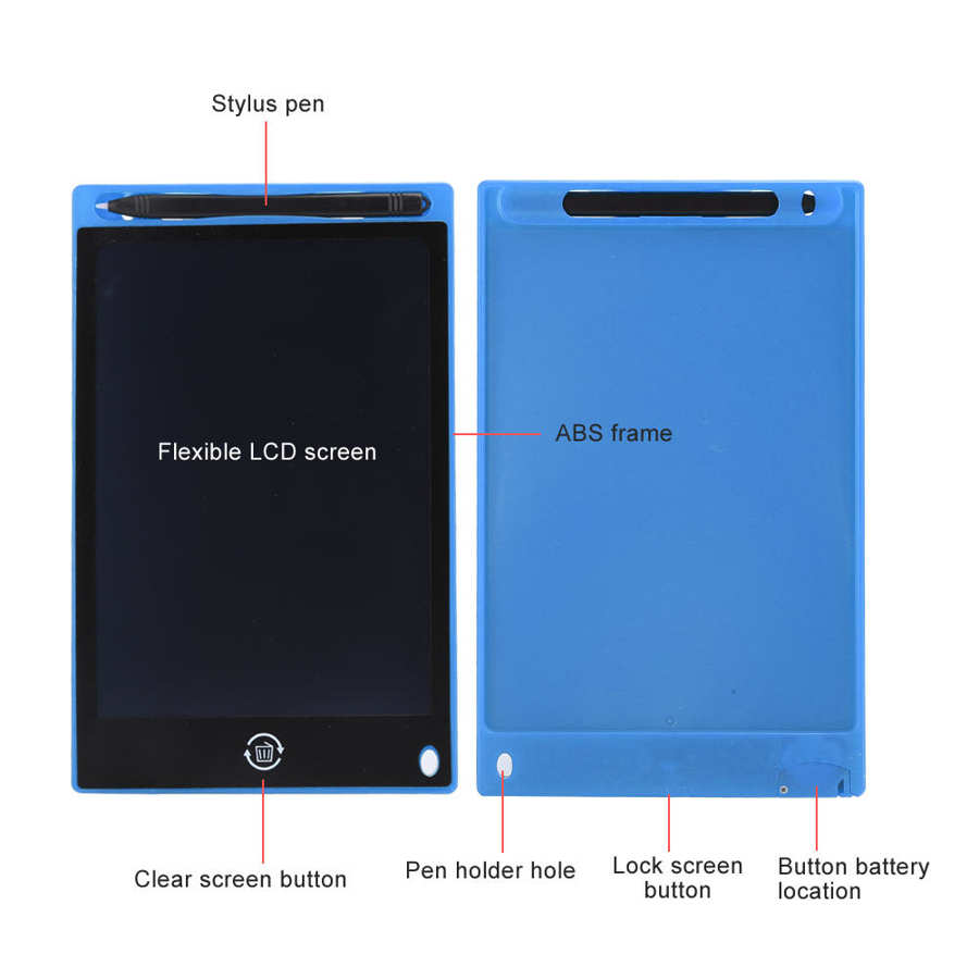 8.5inch LCD Writing Board Light-Energy Bright Thick Handwriting Children Graffiti Drawing Board One-click erasing with pen