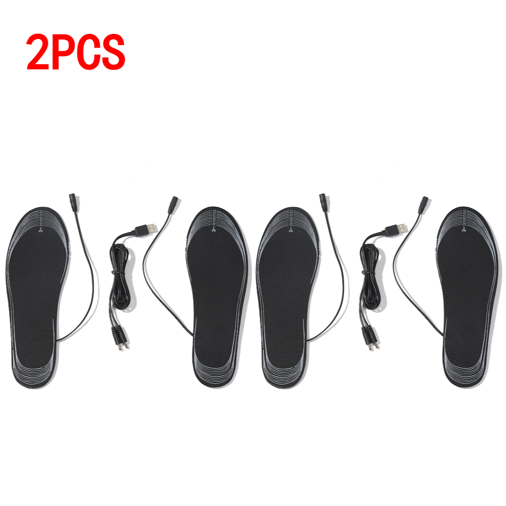 1-3 pezzi scarpe riscaldate elettriche solette tagliabili USB piedi riscaldati scaldapiedi scarpe termiche calzino pad solette riscaldate piedi lavabili febbre: WHITE