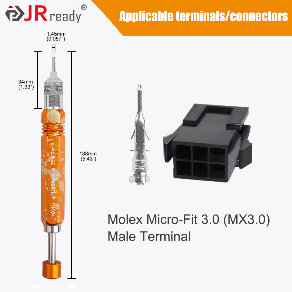 Jrready St5262 Ejector Staaf Pin Extractor-Molex Power Connector Terminal Removal & Computer Draad Extractor Tools-2Pcs: Rood