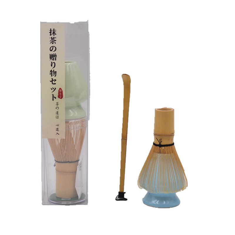 Japanese-style Tea Pot Matcha Mixing Brushing Tea Pot Household Tea Tool Three-piece Set Tea Spoon Tea Pot Holder