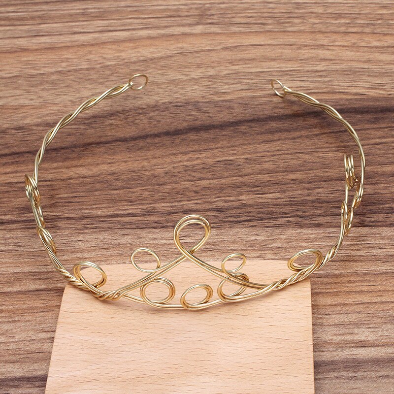 1pc metal bandana moldura base de argola de cabelo em branco configurações diy tiaras coroa acessórios para fazer jóias: Brass