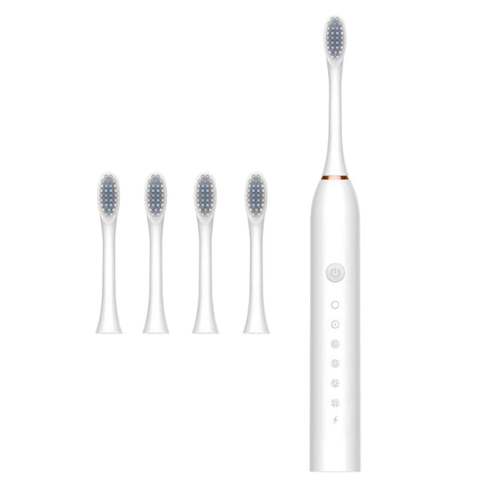 Bathroom Sonic Electric Toothbrush Smart Tooth Brush Automatic Toothbrush USB Rechargeable Adult Waterproof IPX7 Waterproof: White