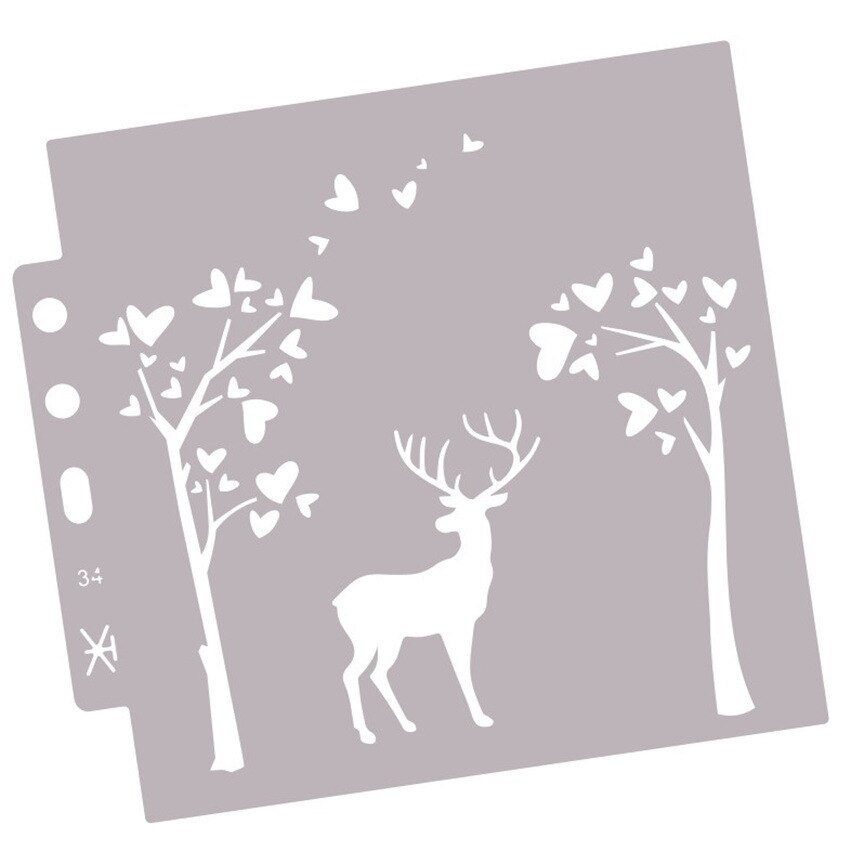 1pc Hand Heart stencil painting template hollowing spray pattern stencils painting hollowing out lace ruler journal accessories: 034