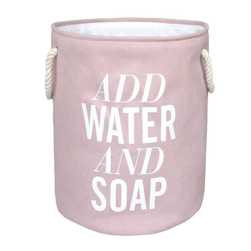 Grote opvouwbare wasmand, ronde opbergtas, grote wasmand, opvouwbare kledinghouder, speelgoedhouder, emmerorganizer: Roze