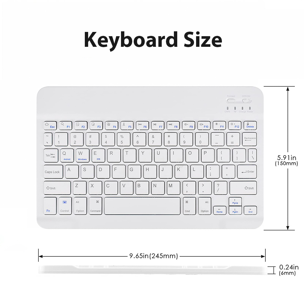 Für Android Ios Windows Bluetooth Wireless Tastatur Weiß Extra lange Standby-Tablet-Tastatur und Maus mit One-Click-Schalter