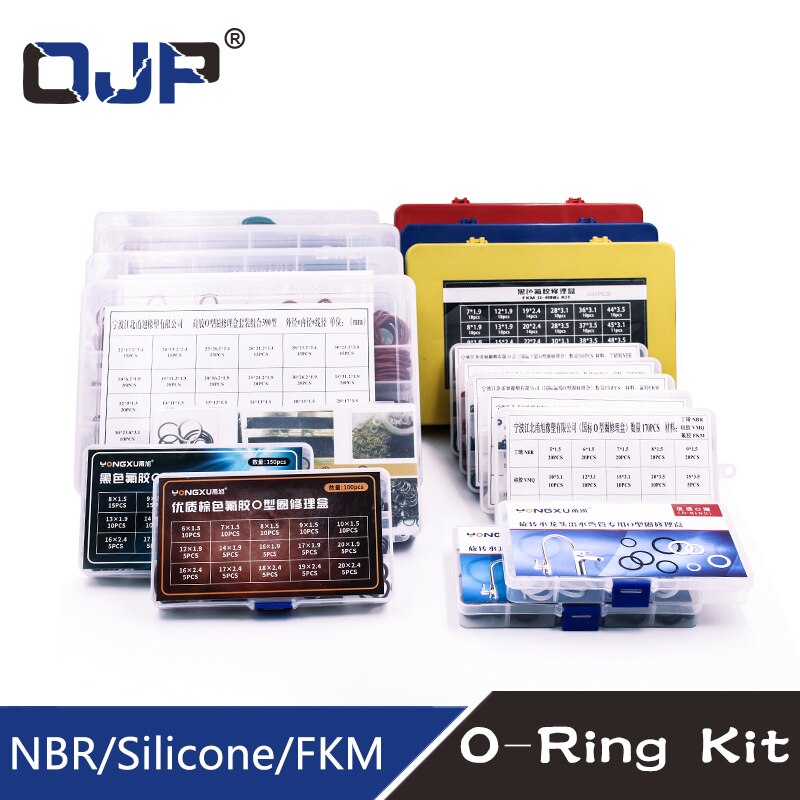 O Rings Rubber/Silicone Ring Seal VMQ NBR FKM Sealing O-rings Nitrile Washer Rubber oring set Assortment Kit Set Box Ring