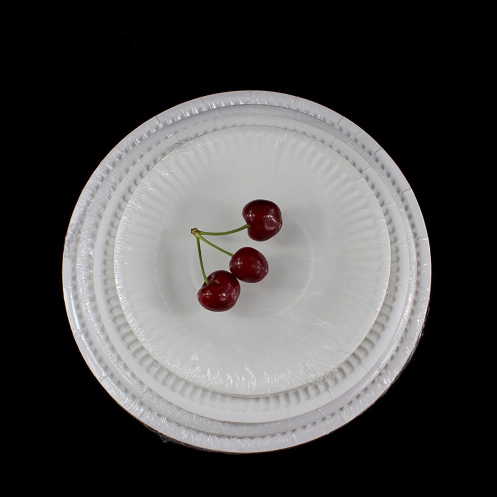 100PCS Disposable Plate 100% Compostable White Paper Plate Round Cake Plate for Party/Camping