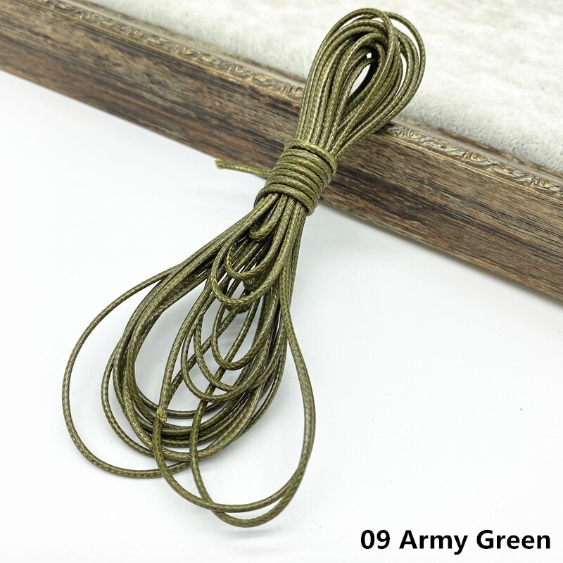5 yards 1.5mm Waxed Thread For DIY Jewelry Making Thread String Rope String Leather Sewing Hand Wax Stitching For Arts Crafts: 09 Army Green