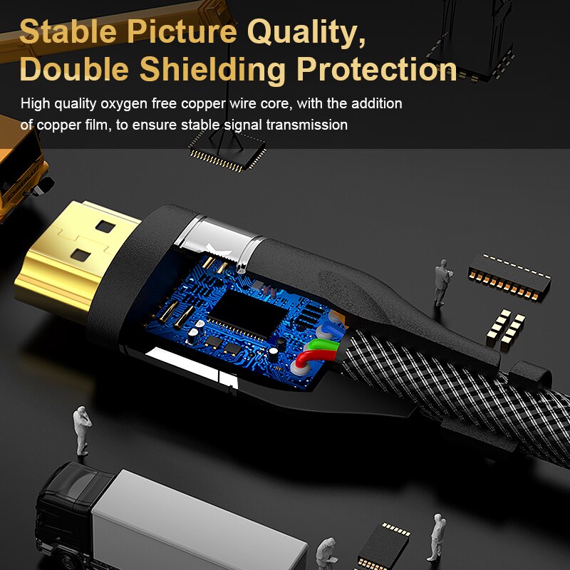 HDMI 2.1 gold plated Cable 4K @120HZ High Speed 8K @60HZ UHD HDR 48Gbps cable for PS4 HDTVs Projectors 0.5m1.m1.5m 2m HDMI 2.1