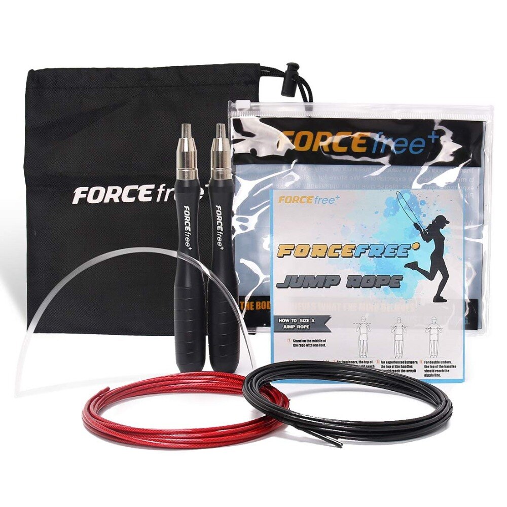 Forcefree+ Fitness Speed Jump Rope Self-Locking Adjustable Metal Skipping Ropes for Crossfit Workout Jumping Training