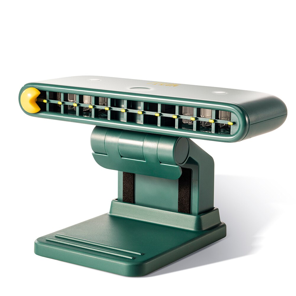 Ventilador colgante de pantalla, soporte USB para oficina, dormitorio, portátil, teléfono, Enfriador de aire 18650, radiador silencioso, ventilador portátil con batería: Verde