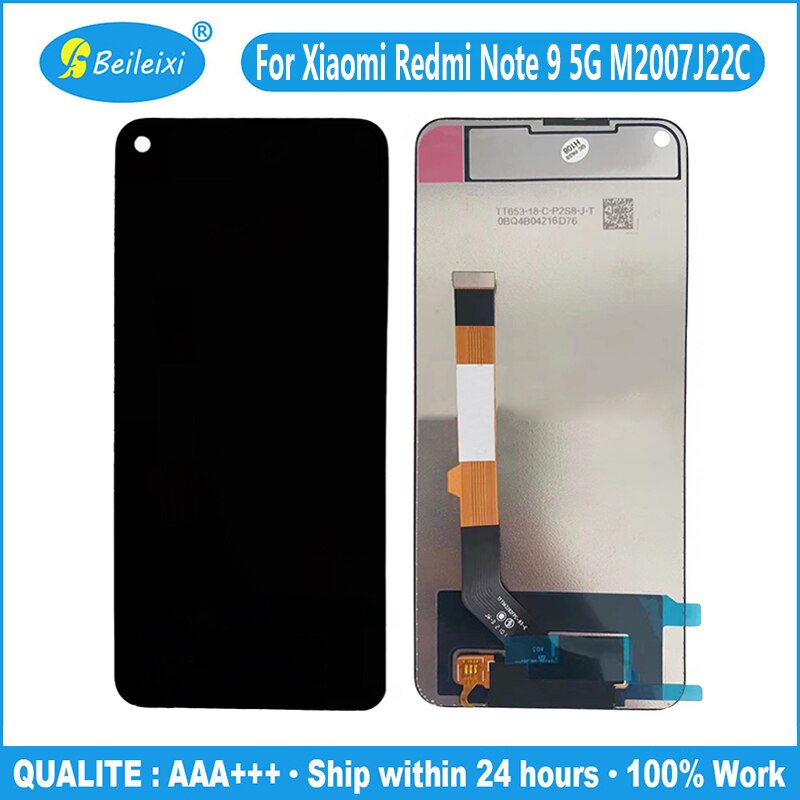 For Xiaomi Redmi Note 9 5G M2007J22C LCD Display Touch Screen Digitizer Assembly For Redmi Note 9T M2007J22G J22 LCD