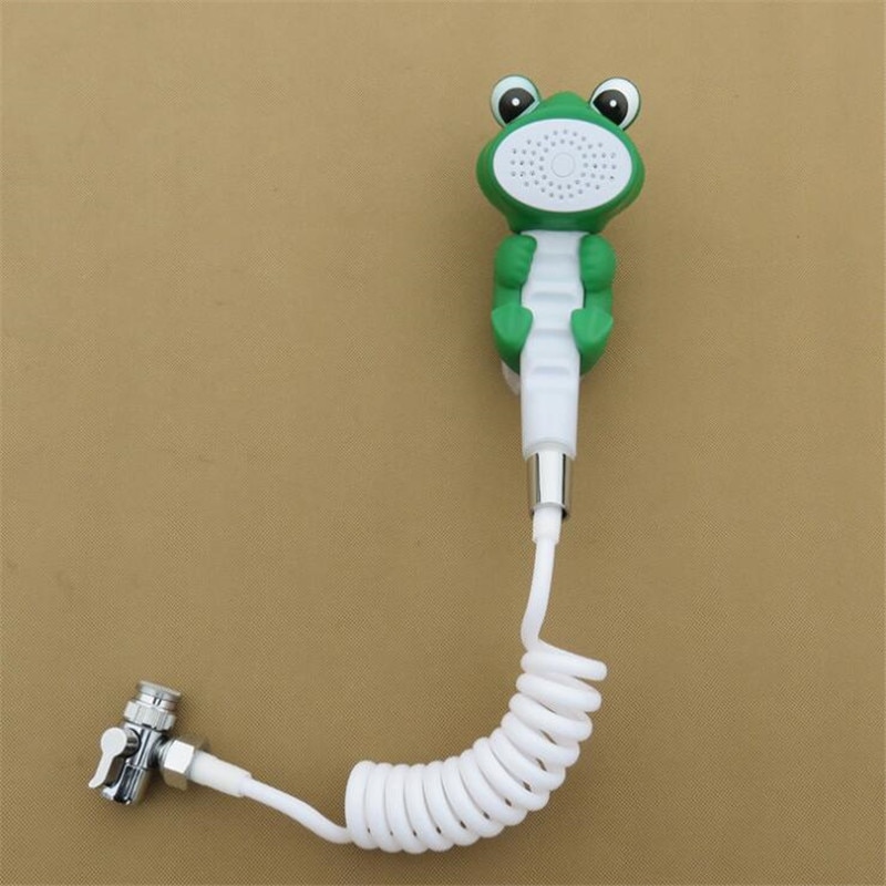 2 in1 Cartoon Bathroom Sink Faucet External Shower Head Set For Children Toilet Extension Tap Small Nozzle Wash Hair Shower: frog set