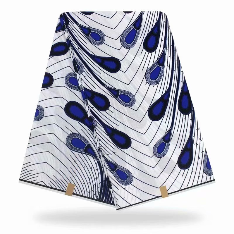 ESEWING Ankara African Wax Print Fabric 100% Cotton 6 Yards Sewing Material For Dress Ghana Nigeria Wax Fabric 27: 8