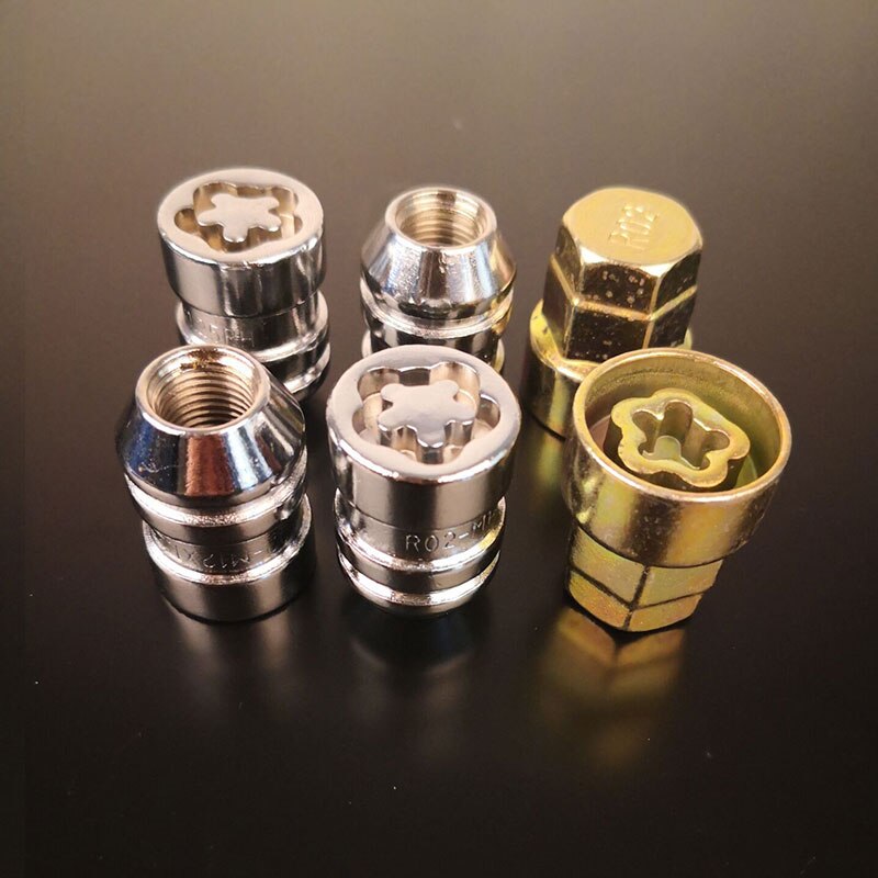 Anti-theft Wheel Bolt Lock Nut Key Car Auto Anti-theft Bolts Wheels Screw Lock M12x1.25 with Security Key for Nissan