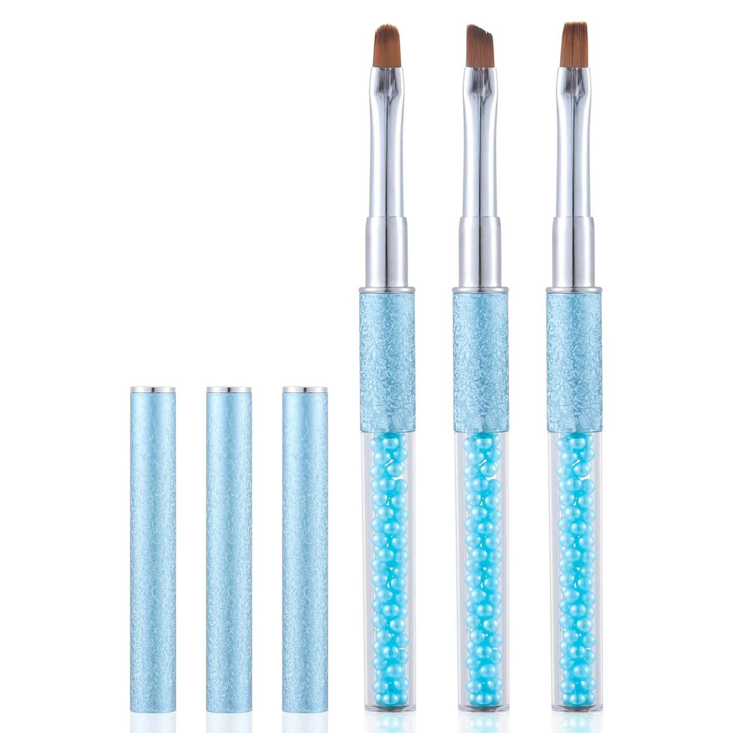 High Precision Nail Art Clean-Up Brush Set - Accurate Mistake Removal and Fingernail Cleaning - Angled and: plum