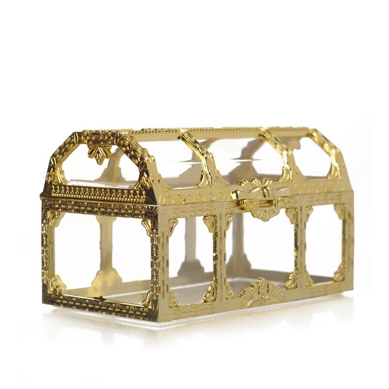 Cofre del Tesoro cajas de dulces de Chocolate funda decorativa elementos de recordatorio para fiestas de boda: L / Dorado