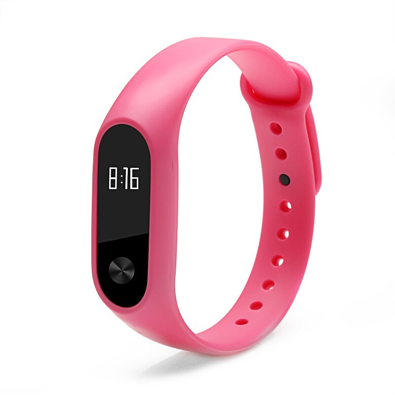 Accesorios inteligentes BOORUI, reemplazo de correa mi band 2 para xiaomi mi band 2, pulsera deportiva de silicona con colores variados: Pink
