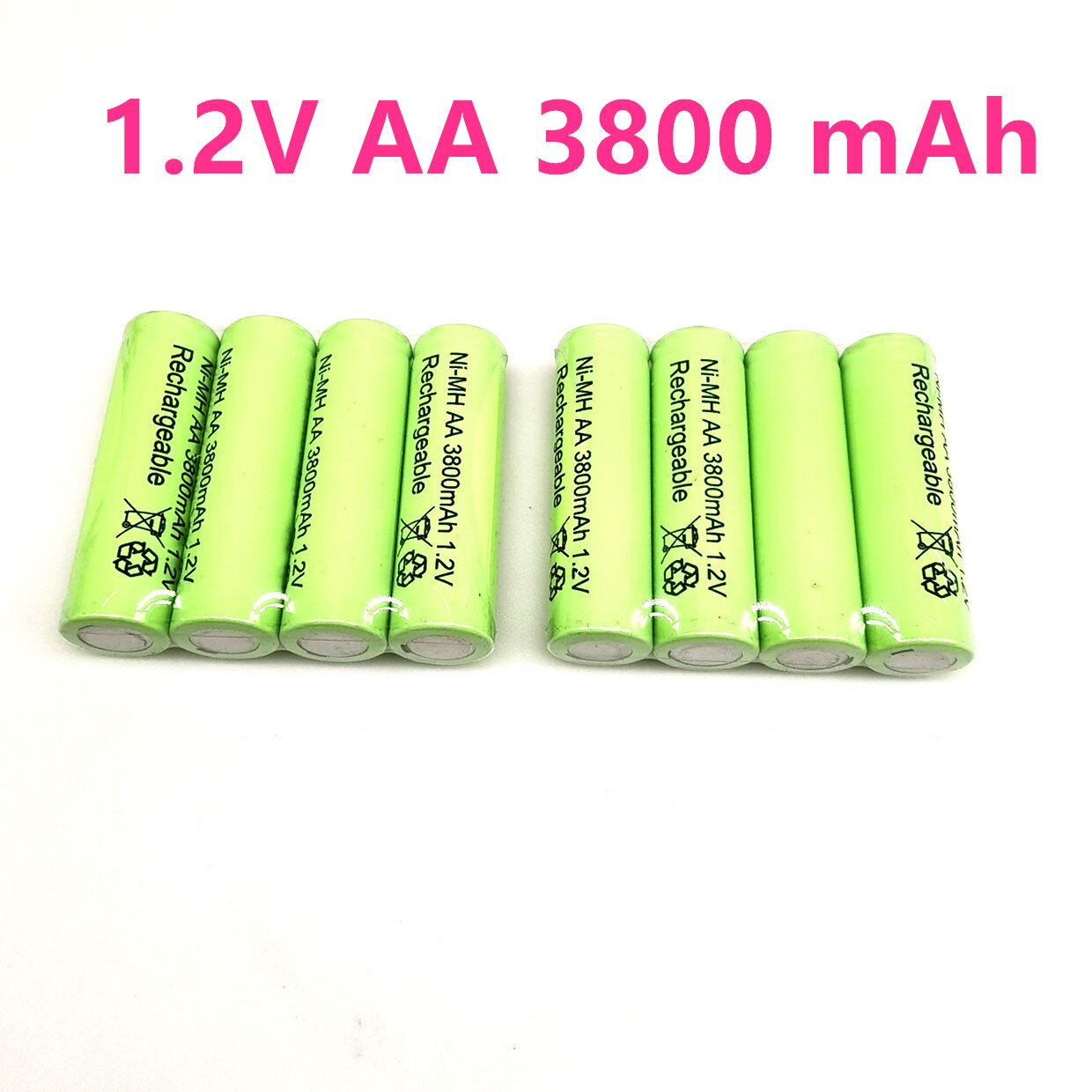 20PCS 100% original AA 3800mAh 1.2V rechargeable battery AA 3800mAh Ni-MH rechargeable 1.2V 2A battery: 8pcs